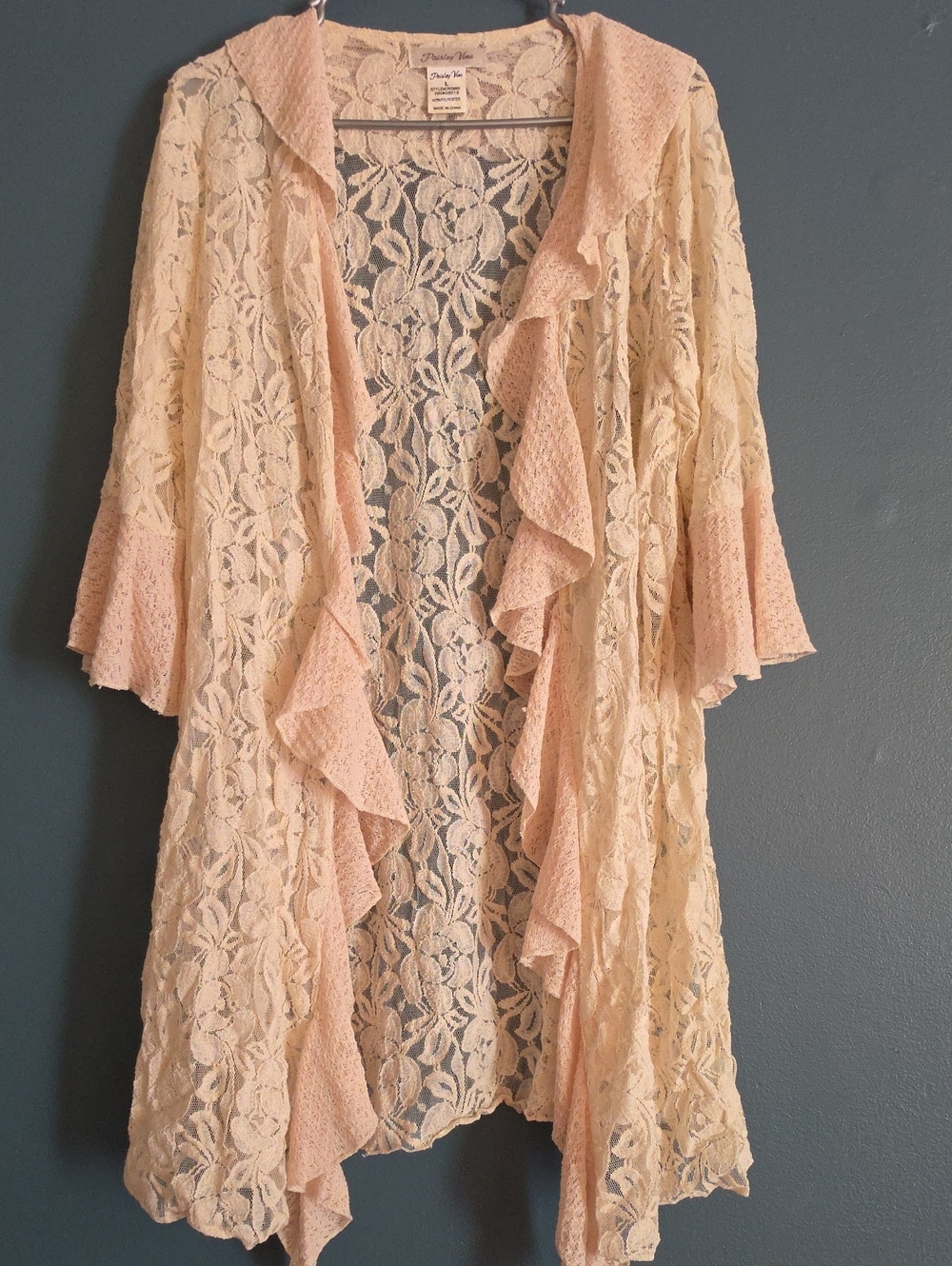 Lace Ruffle Kimono  - Ivory